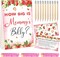 Guess Baby Shower Games Set – How Big is Mommy's Belly Sign, 64 Pcs Measure Bump Game with 50 Guessing Cards, 10 Pencils, and 3 Measuring Tapes